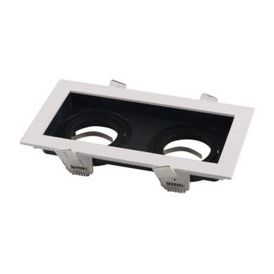 2 X GU10 FITTING SQUARE WHITE, BLACK