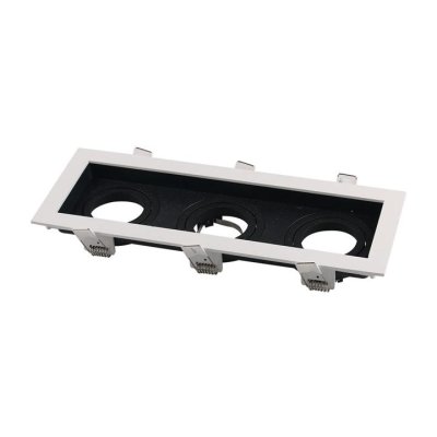 3 X GU10 FITTING QUADRATO BIANCO+NERO
