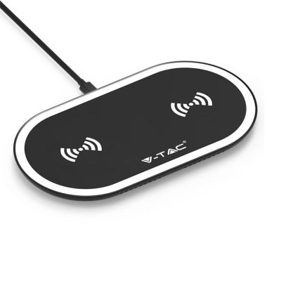 10W WIRELESS CARICABATTERIE PAD NERO + BIANCO