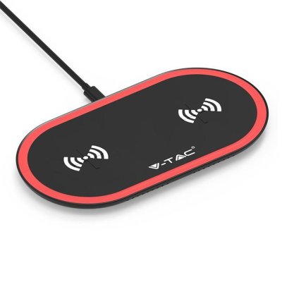10W WIRELESS CARICABATTERIE PAD NERO + ROSSO
