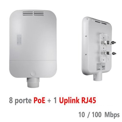 SWITCH POE 8CH + 1 UPLINK 10/100MBPS MAX 120W SAFIRE