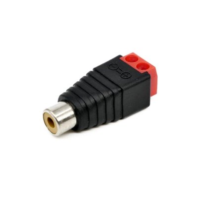 CONNETTORE RCA FEMMINA CON USCITA +/- DA 2 TERMINALI
