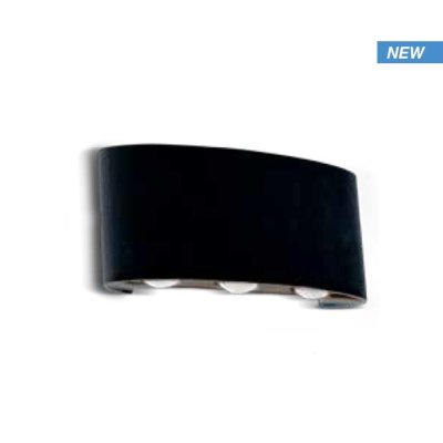 6W LED APPLIQUE DA PARETE SU & GI   SABBIA NERA IP54 4000K