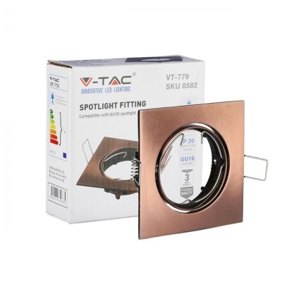 GU10 FITTING QUADRATO MOBILE BRONZE