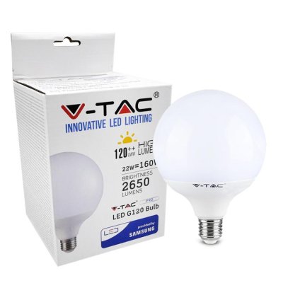 LED LAPADINA SAMSUNG CHIP 22W E27 G120 PLASTICA 4000K 120 LM/WATT