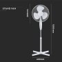 VENTILATORE DA 40W BASE A CROCE 600MM 4 PULSANTI 3 PALE