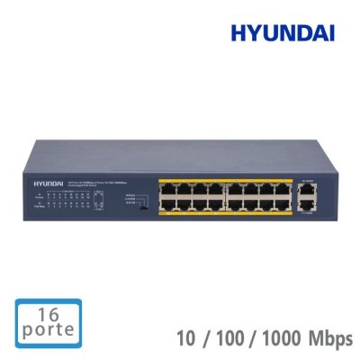 HYU-264 SWITCH POE 16CH 10/100 + 2CH 10/100/1000