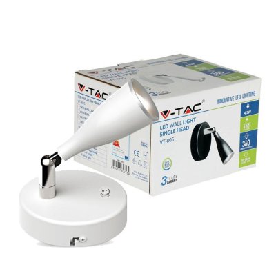 LAMPADA DA PARETE A LED 4.5W 4000K BIANCA CON INTERRUTTORE