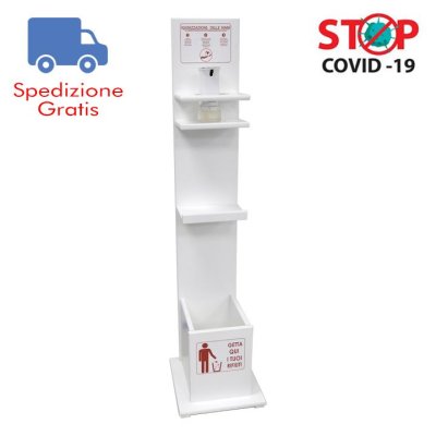COLONNINA CON DISPENSER CON FOTOC. TANICA 280ML CON CESTINO