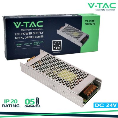 ALIMENTATORE SLIM 360W 24V 15A IP20