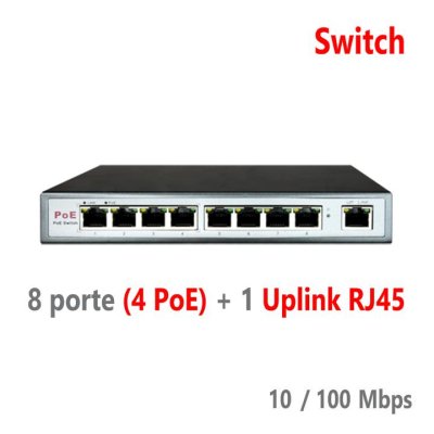 SW0904POE-65W SWITCH POE 8 PORTE (4POE) + 1 UPLINK RJ45