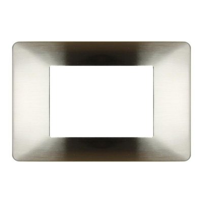 PLACCA 6803-5 3P ARGENTO SATINATO METALLO T2 GEM