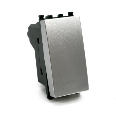 DEVIATORE UNIPOLARE (16A-250V) 603A ALLUMINIO VIMAR PLANA COMPATIBILE