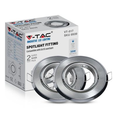 GU10 ROTONDA SPOTLIGHT FITTING SATIN NICKLE 2 PCS/BOX