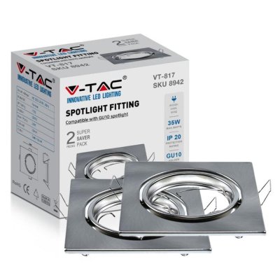 GU10 PORTAFARETTO QUADRATO SATIN NICKEL 2PCS/BOX
