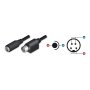 ADATTATORE DC CONETTORE MASCHIO MINI DIN MASCHIO STANDARD
