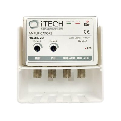 AMPLIFICATORE SERIE HD UHF15-36DB 2 USCITE 114DBUV 60MA