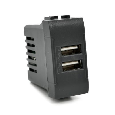 DOPPIA PRESA USB 2A 821N/INT-LGT NERO