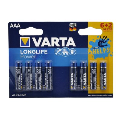 BATTERIE LONGLIFE 6+2 MINISTIL AAA VARTA