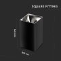 GU10 FITTING QUADRATO NERO SATINATO