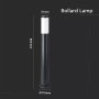 E27 PALETTO CON LAMPADA 80CM CORPO IN ACCIAIO INOX NERO IP44