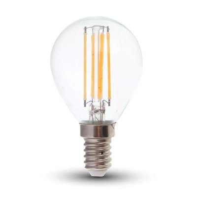 LED LAMPADINA 6W FILAMENTO E14 P45 TRASPARENTE 4000K