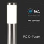 E27 PALETTO CON LAMPADA 110CM CORPO IN ACCIAIO INOX SATIN NICKEL IP44