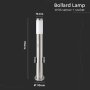 E27 PALETTO CON LAMPADA 60CM SENSORE PIR 2 PRESE A SPINA EU IN ACCIAIO INOSSIDABILE SATIN NICKEL IP44