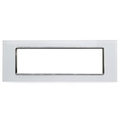 PLACCA 8007BL-1 7P BIANCA/INT-LGT VETRO