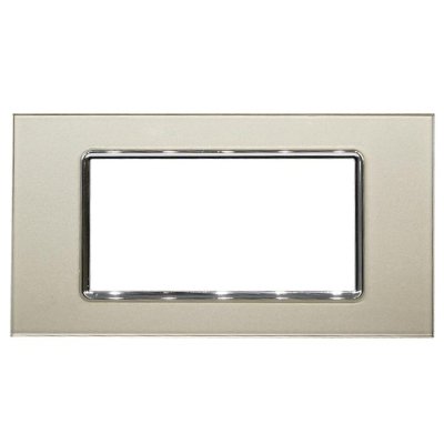 PLACCA 8004BL-4 4P CHAMPAGNE VETRO BTICINO LIVING ( LGT ) COMPATIBILE