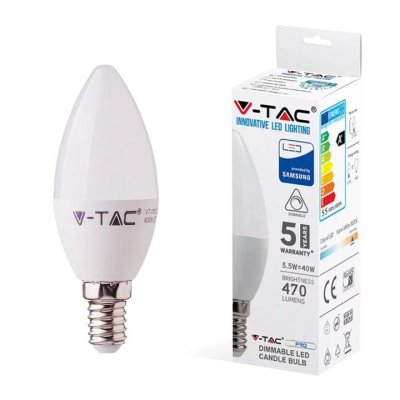 LAMPADINA LED SAMSUNG CHIP 5.5W E14 DIMMERABILE CANDELA 6400K