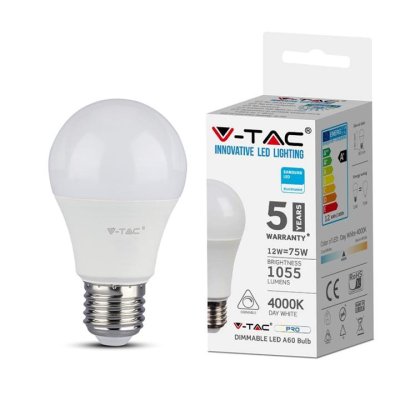LAMPADINA LED SAMSUNG CHIP 12W E27 A60 DIMMERABILE 4000K