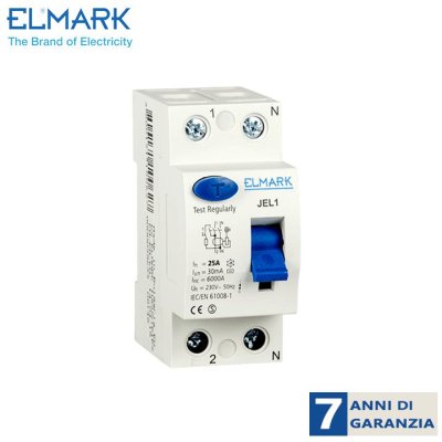 INTERRUTTORE DIFFERENZIALE JEL1 2P 25A/30MA 6KA