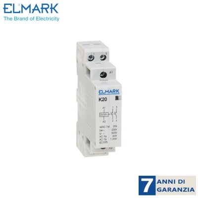 CONTATTORE MODULARE K20 20A 230V 2NO