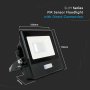 10W LED PIR SENSORE PROIETTORE SAMSUNG CHIP CORPO NERO 3000K