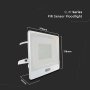 50W LED PIR SENSORE PROIETTORE SAMSUNG CORPO BIANCO  4000K 1M CAVO