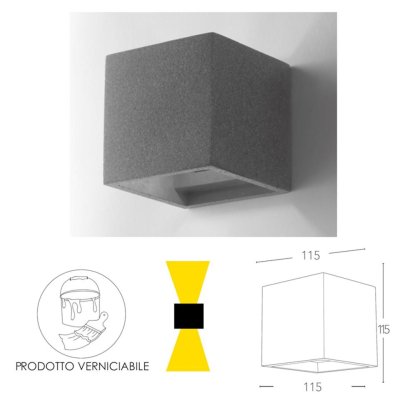 I-RUBIK-CM-AP CEMENTO APPLIQUE 1XG9 11,5X11,5X11,5CM INTEC
