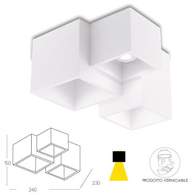 I-FOSTER-PL3 PLAFONIERA BIANCA 3XGU10 24X23X15CM INTEC I-FOSTER-PL3 PLAFONIERA BIANCA 3XGU10 24X23X15CM INTEC
