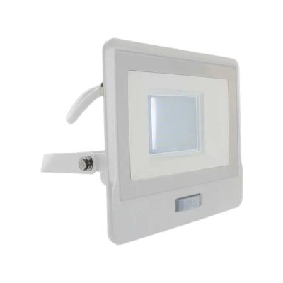 30W LED PIR SENSORE PROIETTORE SAMSUNG CORPO BIANCO  6500K
