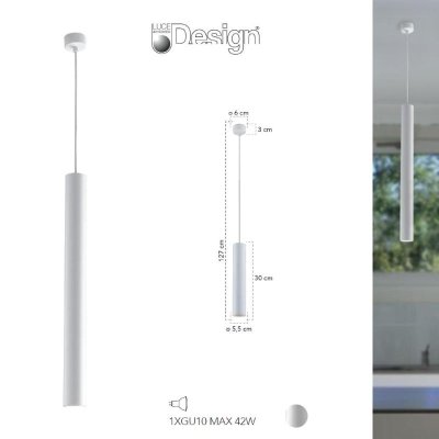 I-FLUKE-S BIANCO SOSPENSIONE  1XGU10 FANEUROPE