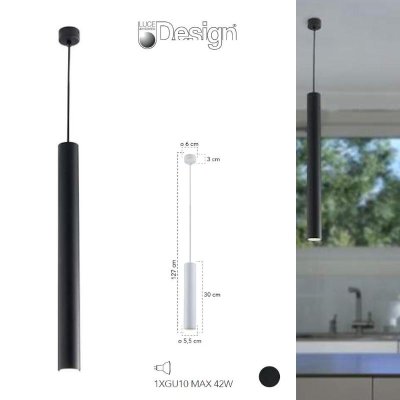 I-FLUKE-S NERO SOSPENSIONE 1XGU10 FANEUROPE
