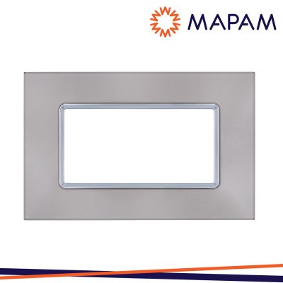 PLACCA VETRO 6004BL-8 T2 4P PLATINO
