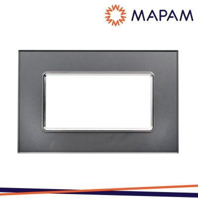 PLACCA VETRO 5004BL-3 T3 4P SILVER