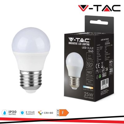 LED LAMPADINA 3.7W E27 G45 6500K