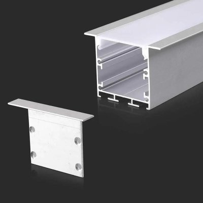 KIT DI MONTAGGIO PER STRISCE IN ALLUMINIO CON DIFFUSORE BIANCO INCASSO 2000X50X35MM