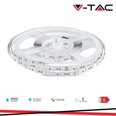 STRISCIA LED SMD5050 60 LEDS 24V 3000K IP20