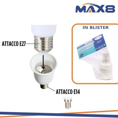 ADATTATORE PARTALAMPADE E14-E27 CORPO TERMOPLASTICO