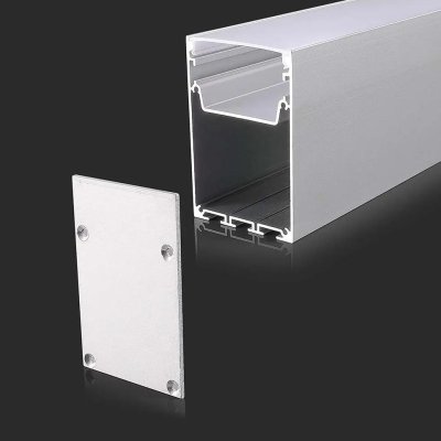 KIT DI MONTAGGIO PER STRISCE IN ALLUMINIO CON DIFFUSORE BIANCO 2000X50X75MM