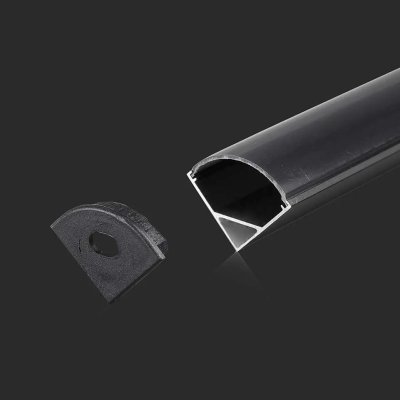 KIT DI MONTAGGIO PER STRISCE IN ALLUMINIO CON DIFFUSORE NERO 2000X15.8X15.8MM
