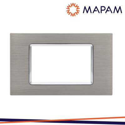 PLACCA ALLUMINIO T1-ART 8004LL-4 4P PLATINO